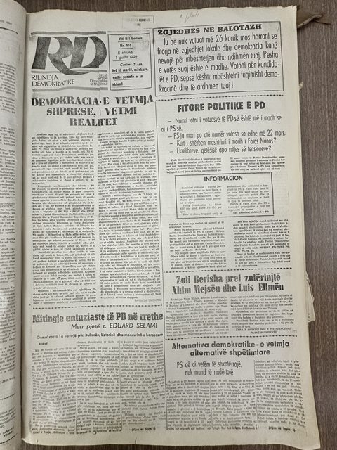 Rilindja Demokratike 1992-08-09