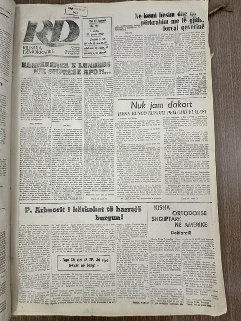 Rilindja Demokratike 1992-08-27