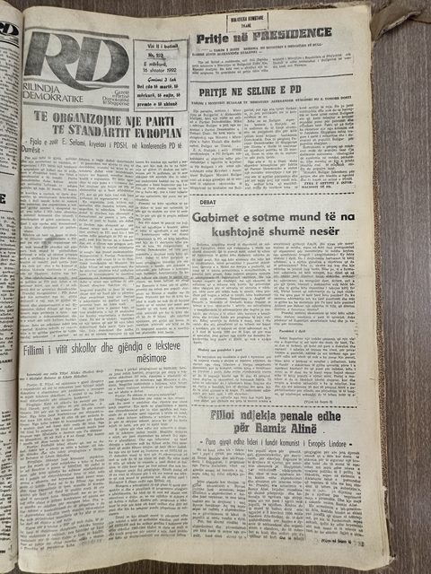 Rilindja Demokratike 1992-02-16