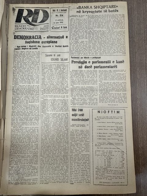 Rilindja Demokratike 1992-10-14