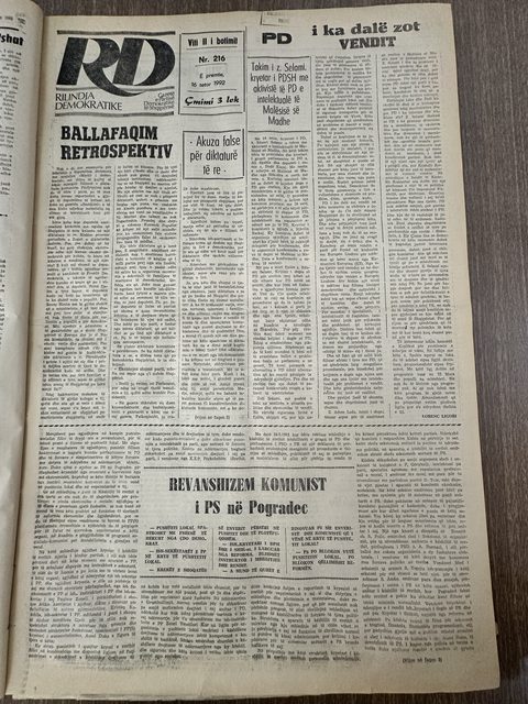 Rilindja Demokratike 1992-10-16