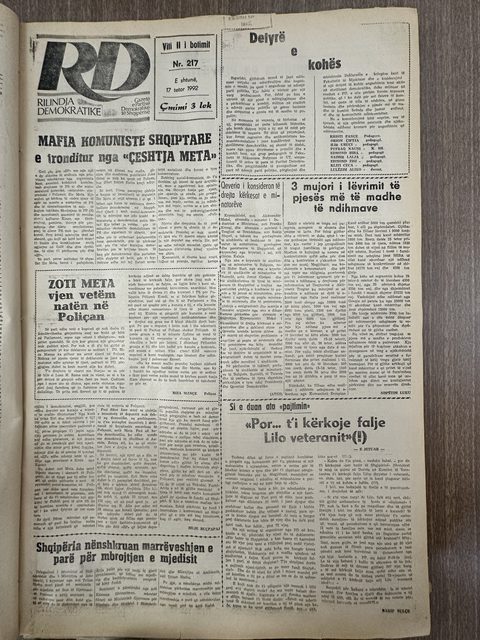 Rilindja Demokratike 1992-10-17
