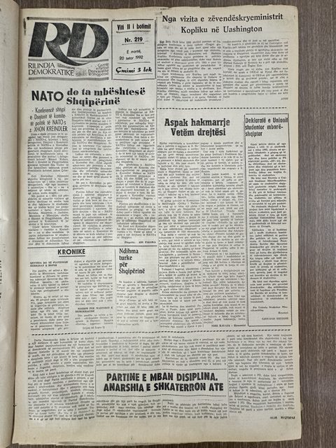 Rilindja Demokratike 1992-10-20