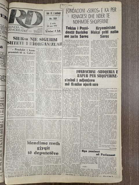 Rilindja Demokratike 1992-10-22