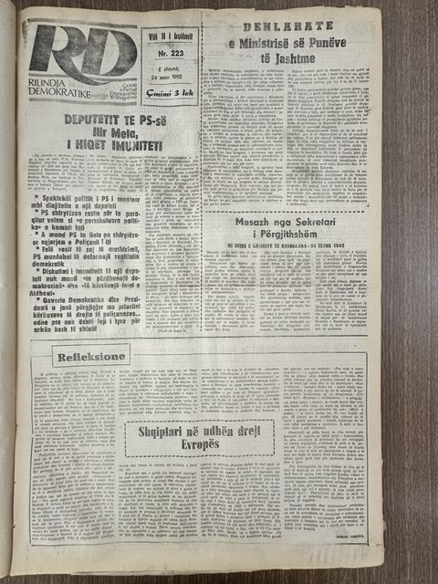Rilindja Demokratike 1992-10-24