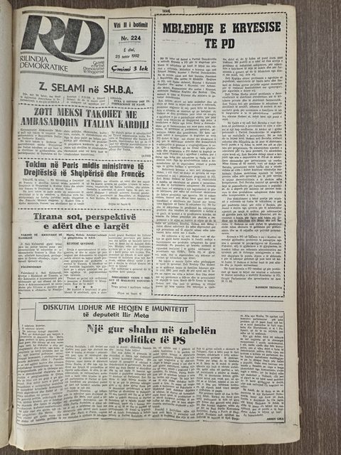Rilindja Demokratike 1992-10-25