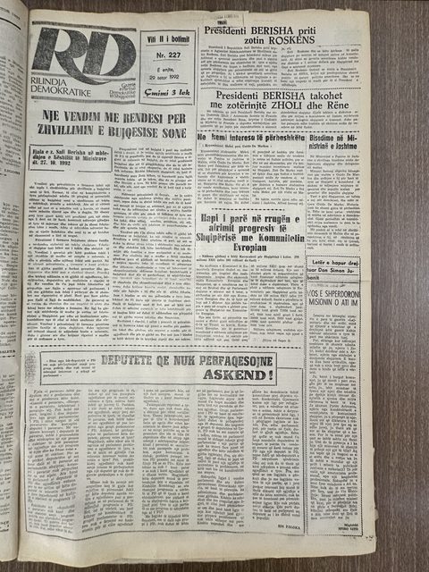 Rilindja Demokratike 1992-10-29