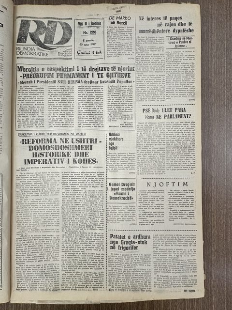 Rilindja Demokratike 1992-10-30