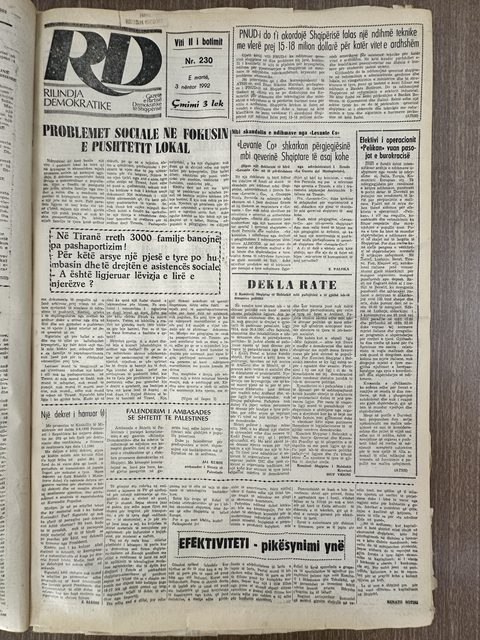 Rilindja Demokratike 1992-11-03