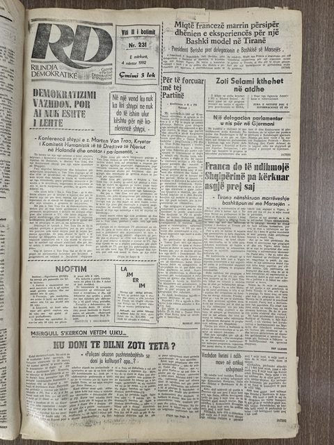 Rilindja Demokratike 1992-11-04