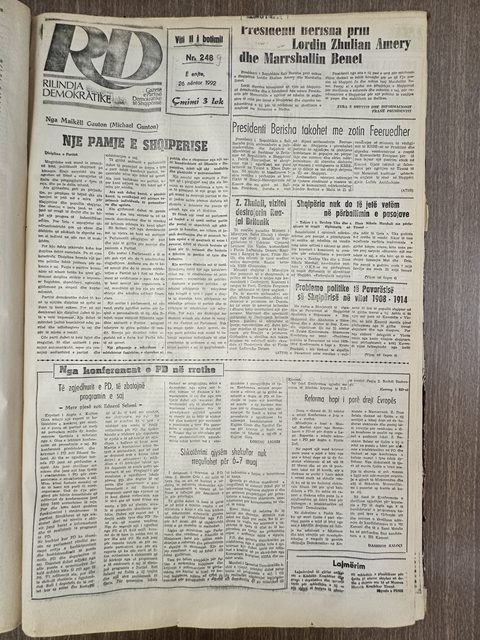 Rilindja Demokratike 1992-11-26