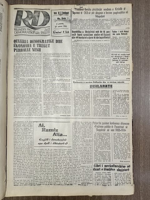 Rilindja Demokratike 1992-11-27
