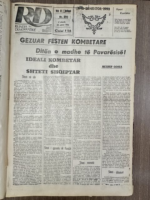 Rilindja Demokratike 1992-11-28