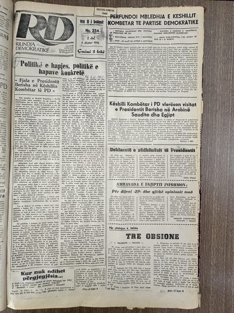 Rilindja Demokratike 1992-12-06