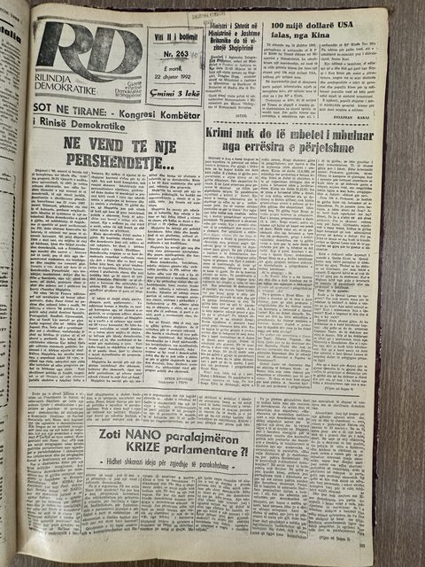 Rilindja Demokratike 1992-12-22