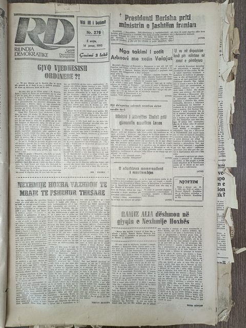 Rilindja Demokratike 1993-01-14