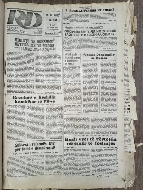Rilindja Demokratike 1993-01-24