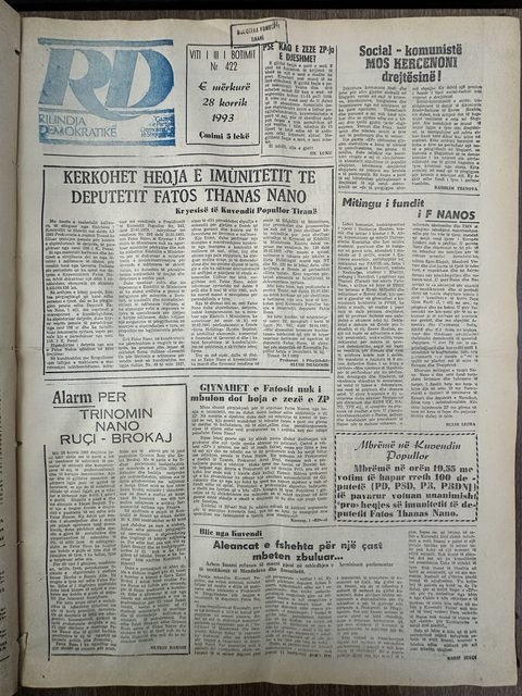 Rilindja Demokratike 1993-07-28