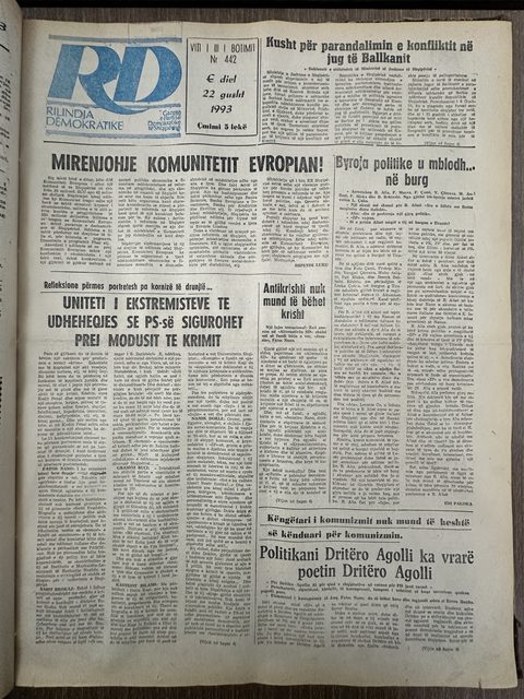 Rilindja Demokratike 1993-08-22