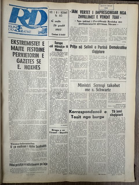 Rilindja Demokratike 1993-08-26