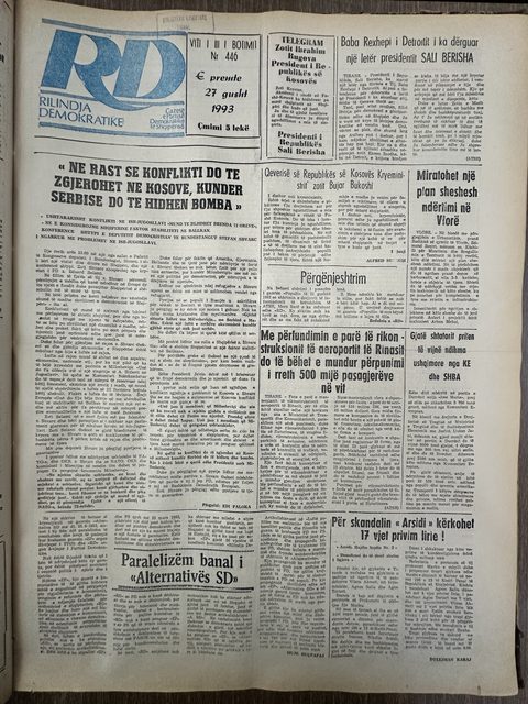 Rilindja Demokratike 1993-08-27