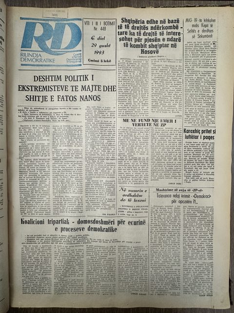 Rilindja Demokratike 1993-08-29