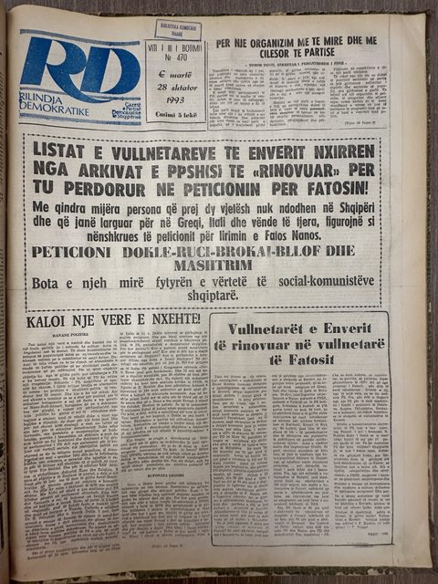 Rilindja Demokratike 1993-09-28