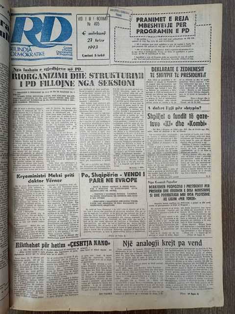 Rilindja Demokratike 1993-10-27