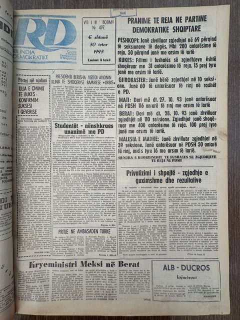 Rilindja Demokratike 1993-10-30