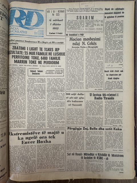 Rilindja Demokratike 1993-12-01