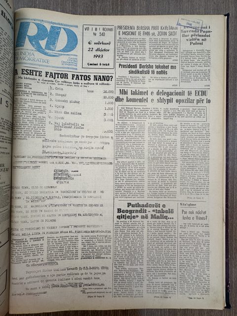 Rilindja Demokratike 1993-12-22