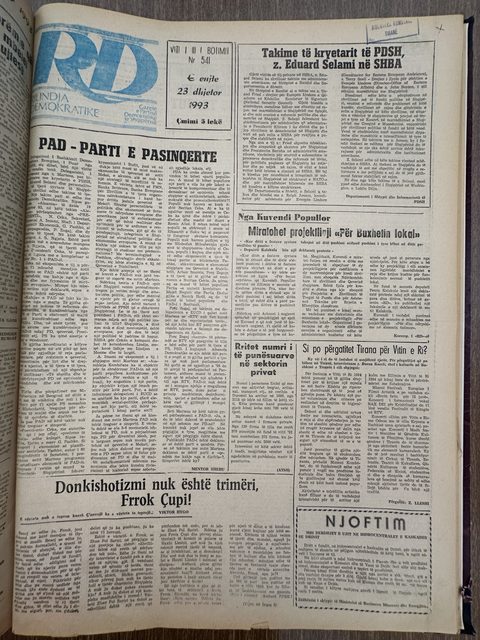 Rilindja Demokratike 1993-12-23