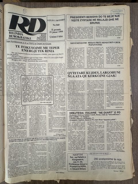 Rilindja Demokratike 1994-01-21