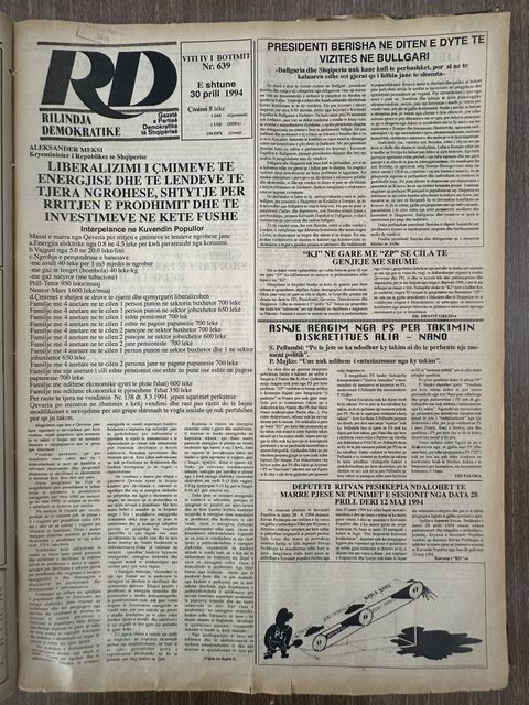 Rilindja Demokratike 1994-04-30