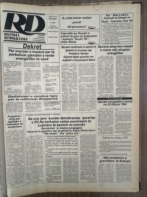 Rilindja Demokratike 1994-12-21