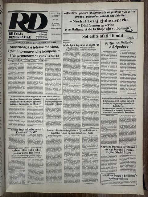 Rilindja Demokratike 1995-01-18