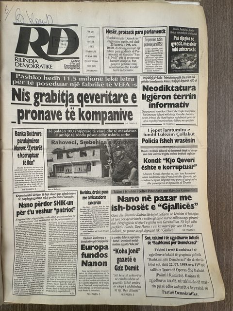 Rilindja Demokratike 1998-07-22