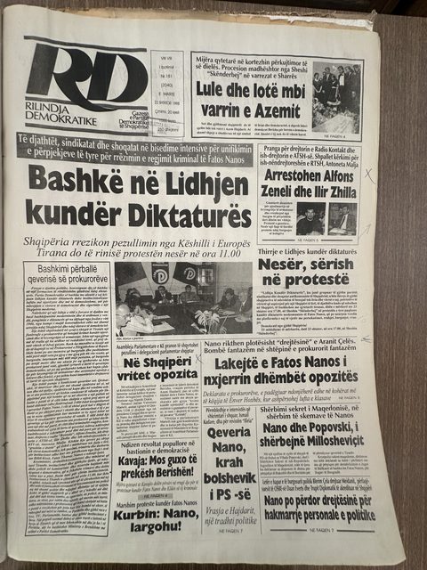 Rilindja Demokratike 1998-09-22