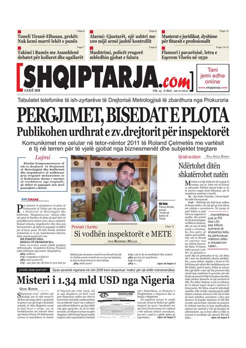 Shqiptarja.com 2011-11-20