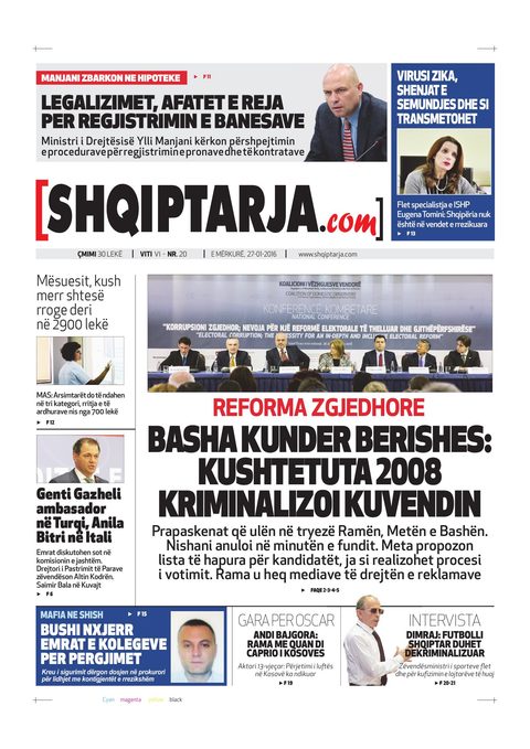 Shqiptarja.com 2016-01-27