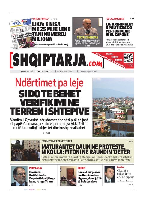 Shqiptarja.com 2016-09-08