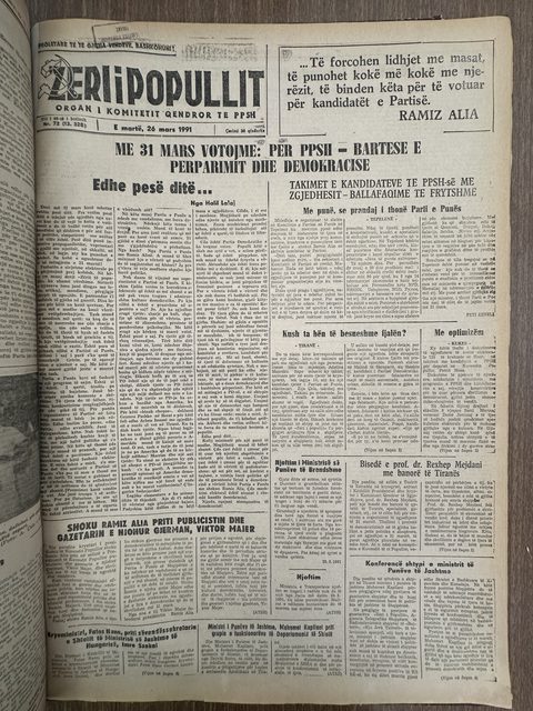 Zëri i Popullit 1991-03-26