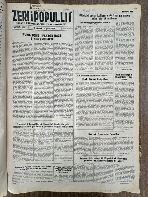 Zëri i Popullit 1991-08-03