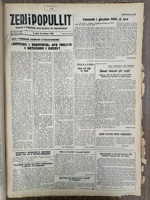 Zëri i Popullit 1991-09-15