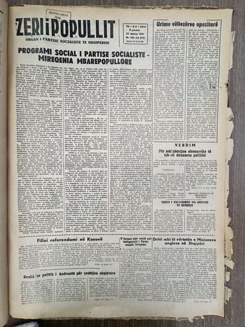 Zëri i Popullit 1991-09-27