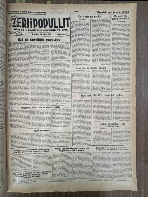 Zëri i Popullit 1991-05-30