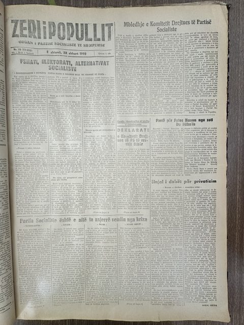 Zëri i Popullit 1992-02-22