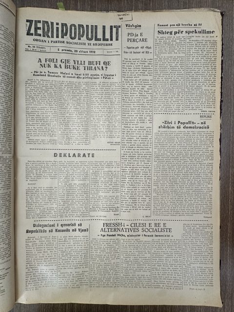 Zëri i Popullit 1992-02-28