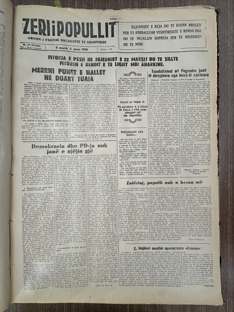 Zëri i Popullit 1992-03-03