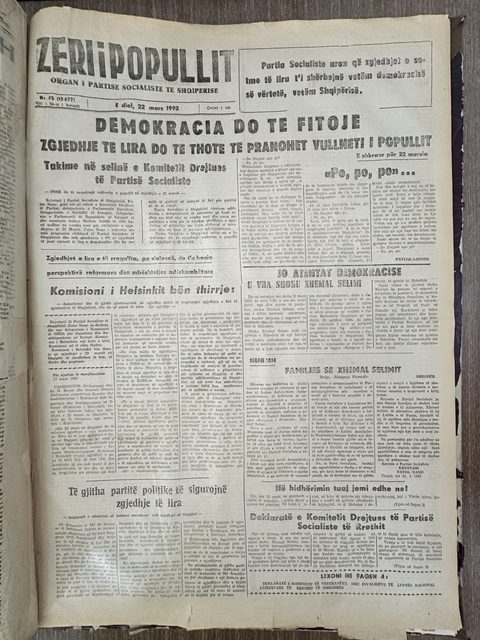 Zëri i Popullit 1992-03-22